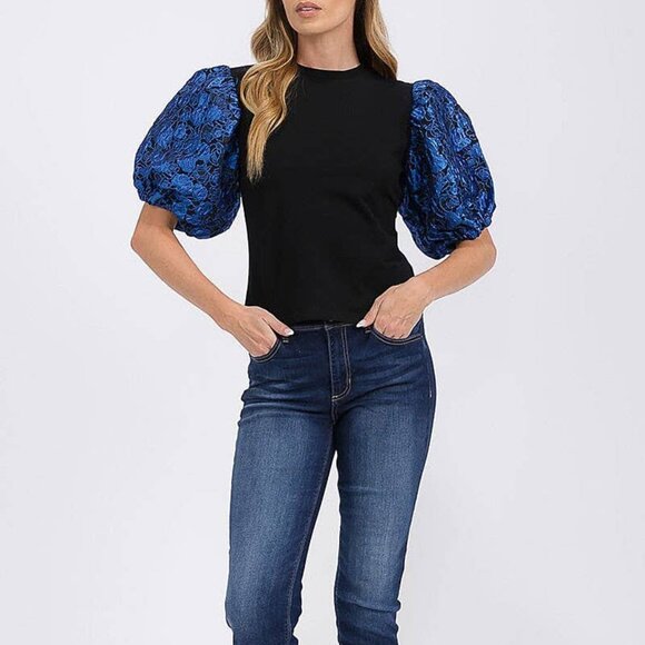 NWT ROSY COLOR BLOCK BLOUSE TOP - Picture 4 of 4